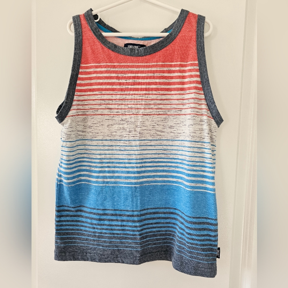 szS‎ Univibe Red Blue Summer Tank Top Patriotic Holiday Beach Vaction Camp